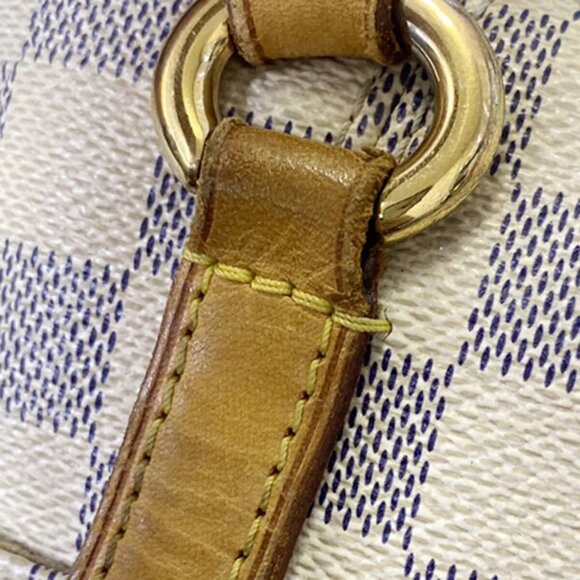 LOUIS VUITTON Totally PM Shoulder Bag Damier Azur Leather White - Picture 13 of 14